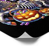 乗馬スケルトンのユニコーンハロウィーンの衣装 ポスター (角)