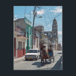 乗馬タクシー ポストカード<br><div class="desc">馬のタクシー、教会の塔とラダ</div>