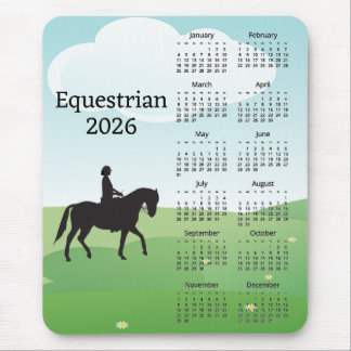 乗馬デザイン2026年カレンダーマウスパッド マウスパッド