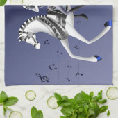 乗馬バイオリニスト海軍茶タオル キッチンタオル (折り畳み)