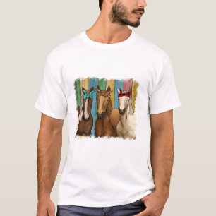 乗馬バンダナ馬 Tシャツ