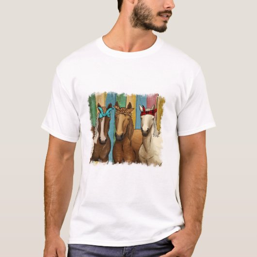 乗馬バンダナ馬 Tシャツ (正面)