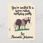 乗馬バースデーパーティ招待状 招待状 (正面/裏面)