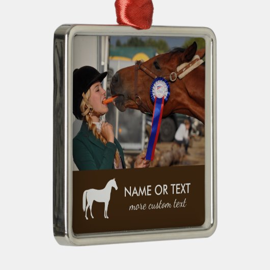 乗馬パーソナライズされた写真馬術 メタルオーナメント (右)