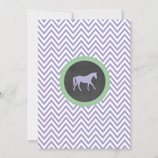 乗馬パーティー招待状パープルポニー招待状 招待状 (裏面)