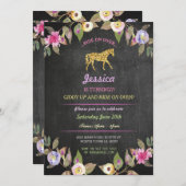 乗馬パーティー招待状ポニーチョーク招待状 招待状 (正面/裏面)