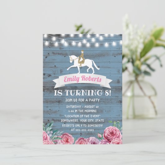 乗馬ピンクフローラ馬誕生日 招待状 (スタンド正面)
