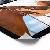 乗馬フォトコラージュテンプレートブラックモダン ポスター (角)