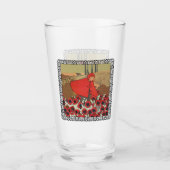 乗馬フード赤い花を選ぶオオカミ丘 タンブラーグラス (正面)