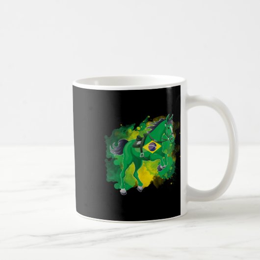 乗馬ブラジル国旗 コーヒーマグカップ (右)