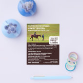 乗馬ポートレート、乗馬インストラクター、アカデミー チラシ (シングル)