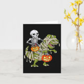 乗馬ミイラ恐竜Tレックスハロウィンおもしろいカボキ カード (黄色い花)