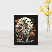 乗馬ミイラ恐竜Tレックス少年メンハローウィー カード (黄色い花)