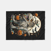 乗馬ミイラ恐竜Tレックス少年メンハローウィー フリースブランケット (正面(横))