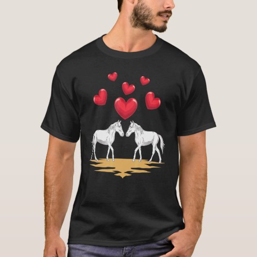 乗馬ラブホースライダーハート馬乗り Tシャツ (正面)