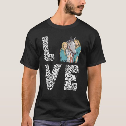 乗馬ラブライダーホースラシ Tシャツ (正面)