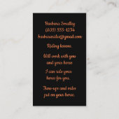 乗馬レッスンのトレーニング名刺 名刺 (裏面)