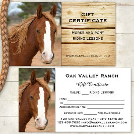 乗馬レッスンギフト券テンプレート 割引カード