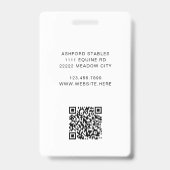 乗馬ロゴボランティア従業員QRコード バッジ (裏面)