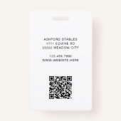 乗馬ロゴボランティア従業員QRコード バッジ (裏面)