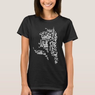 乗馬ワードクラウド 馬 乗馬者 厩舎 Tシャツ