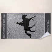 乗馬光沢のあるシルバービーチタオル ビーチタオル (正面)