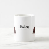 乗馬女性のカーボーイ パーソナライズされた コーヒーマグカップ (中央)