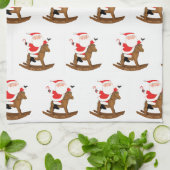 乗馬好きな方へのクリスマスプレゼント キッチンタオル (折り畳み)