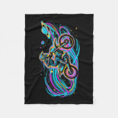 乗馬宇宙 – モトクロスライダー フリースブランケット (正面)