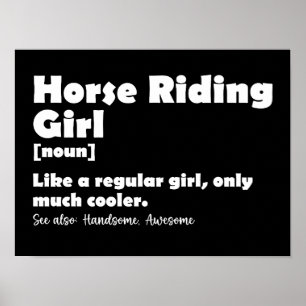 乗馬少女の定義 ユニークな乗馬ガール ポスター