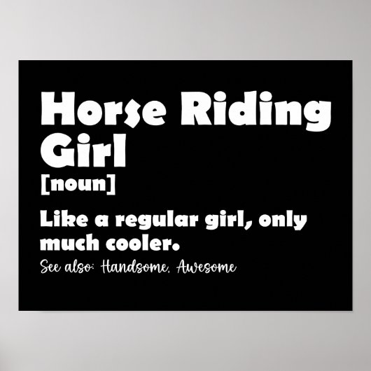 乗馬少女の定義 ユニークな乗馬ガール ポスター (正面)