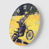 乗馬懸命! – モトクロスレーサー ラージ壁時計 (傾斜)