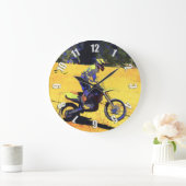 乗馬懸命! – モトクロスレーサー ラージ壁時計 (ホーム)