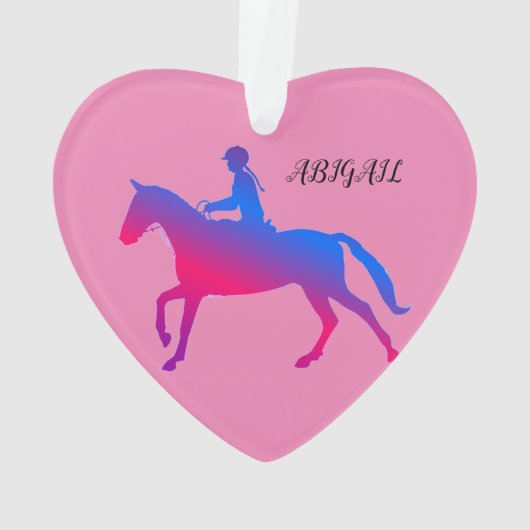 乗馬用ガールアクリルオーナメント個人設定 オーナメント (裏面)