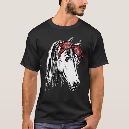 乗馬用バンダナ 馬術 乗馬 愛好家のための Tシャツ (正面)