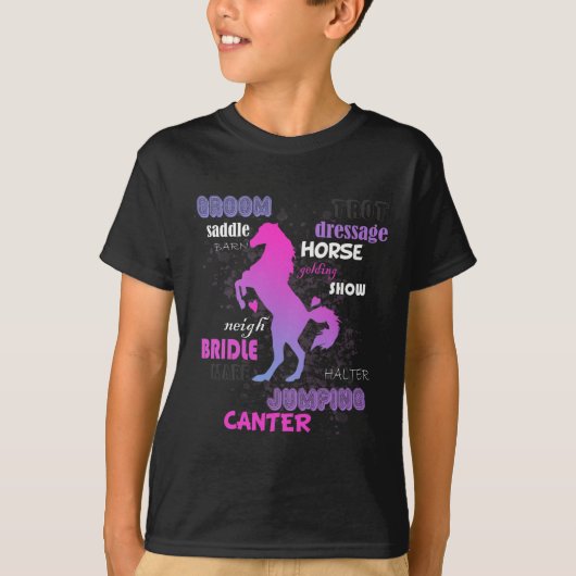 乗馬用馬場動物ギフト Tシャツ (正面)