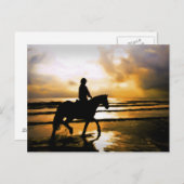 乗馬者オンビーチ ポストカード (正面/裏面)