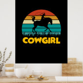 乗馬贈与 |ヴィンテージ女性のカーボーイ ポスター (キッチン)