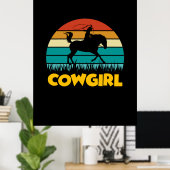 乗馬贈与 |ヴィンテージ女性のカーボーイ ポスター (ホームオフィス)