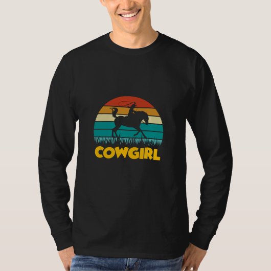 乗馬贈与 |ヴィンテージ女性のカーボーイ Tシャツ (正面)