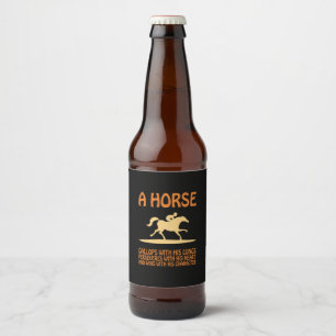 乗馬贈与 馬のギャロップ  ビールラベル