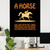 乗馬贈与 馬のギャロップ| ポスター (ホームオフィス)