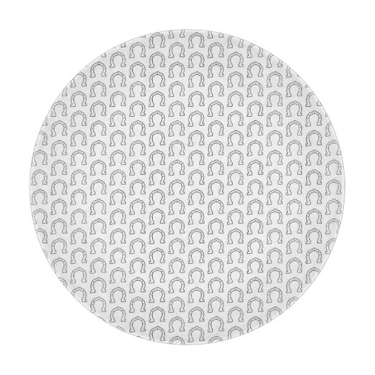 乗馬集団馬蹄形プリント カッティングボード (正面)