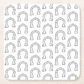 乗馬集団馬蹄形プリント スクエアペーパーコースター (正面)