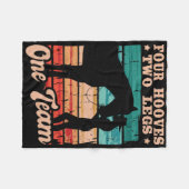 乗馬馬の少女 フリースブランケット (正面(横))