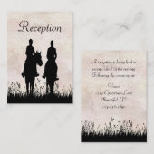 乗馬馬馬馬乗馬ウェディングレセプションカード エンクロージャーカード (正面/裏面)