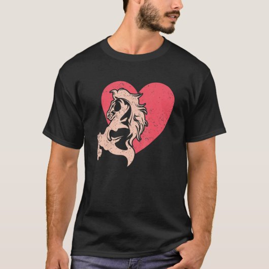 乗馬馬馬馬馬ハート馬 Tシャツ (正面)