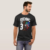 乗馬3誕生日ダートバイクボーイモトクロスビル Tシャツ (正面フル)