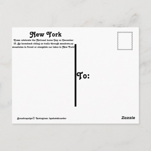 乗馬 ポストカード (裏面)