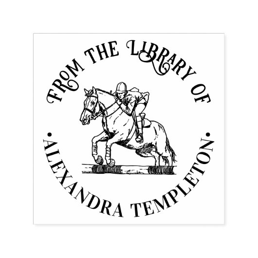 乗馬 ライダー 馬 #2 ジャンプ ライブラリー 本の名前 セルフインキングスタンプ (デザイン)